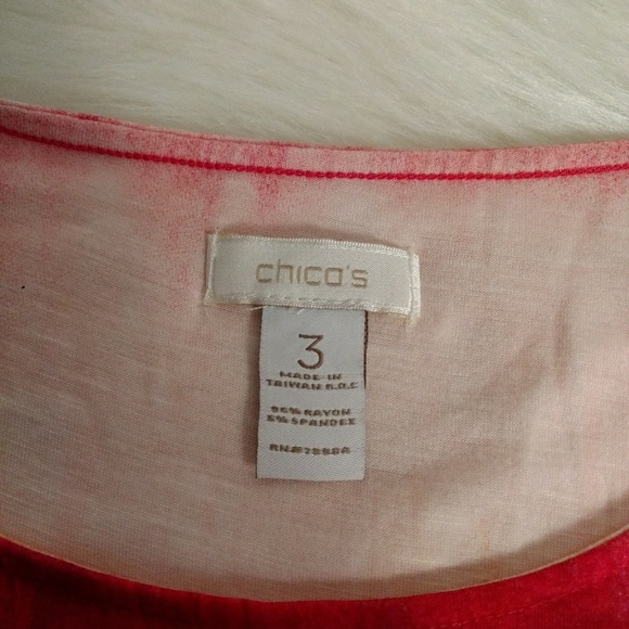Chico's size 3 orange / pink / White Stripes - Picture 6 of 6